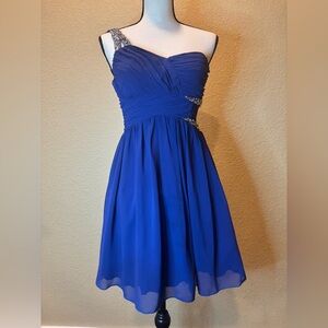 City Triangles One Shoulder Blue Dress